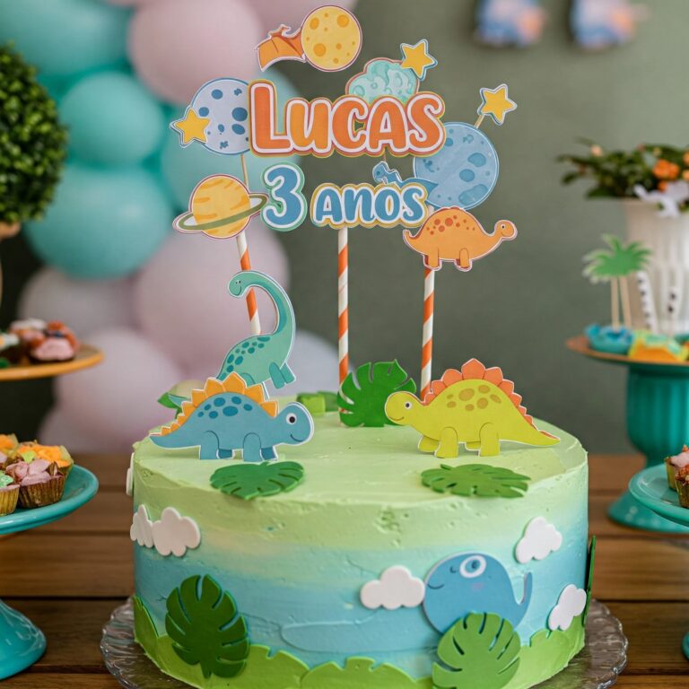 topo de bolo dino