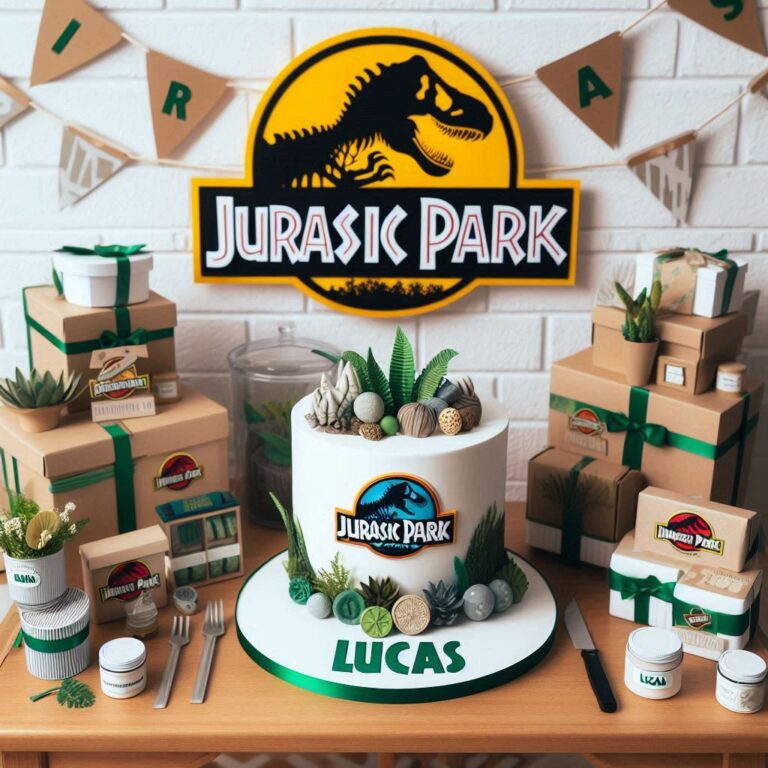 topo de bolo jurassic park